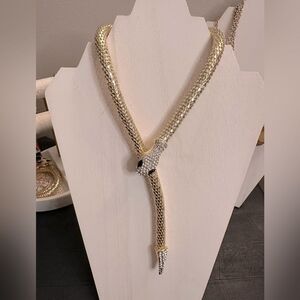 Wrap Around Gold Tone Snake Necklace